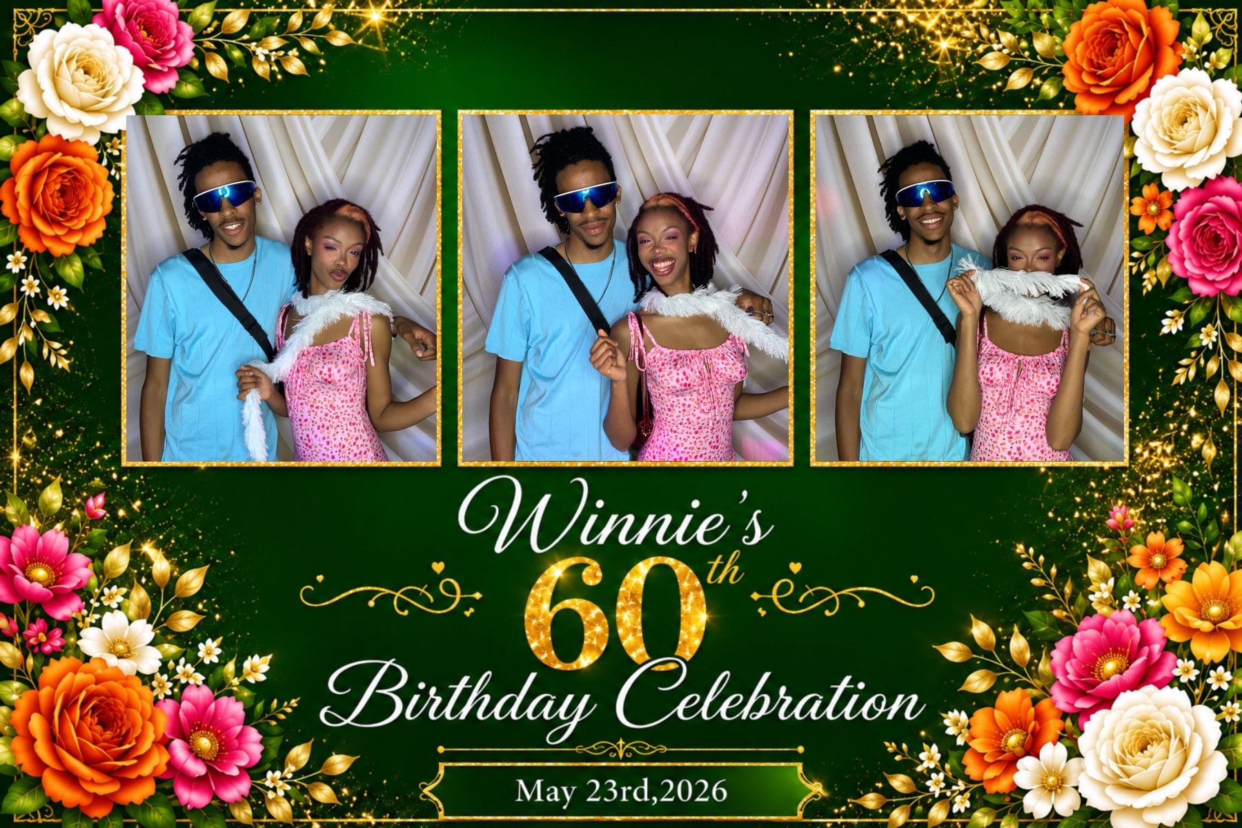 Winnie's 60th Birthday Celebration photo booth collage