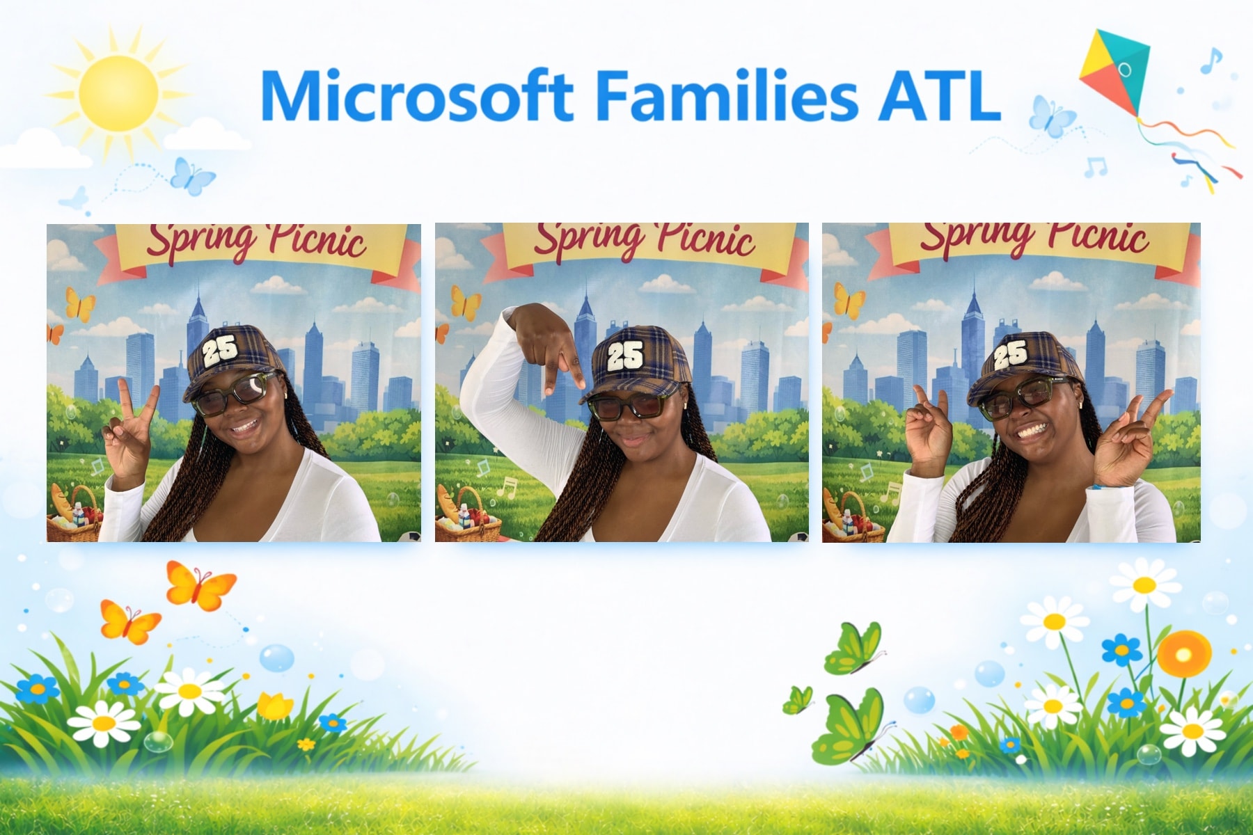 Microsoft Families ATL Spring Picnic photo booth collage