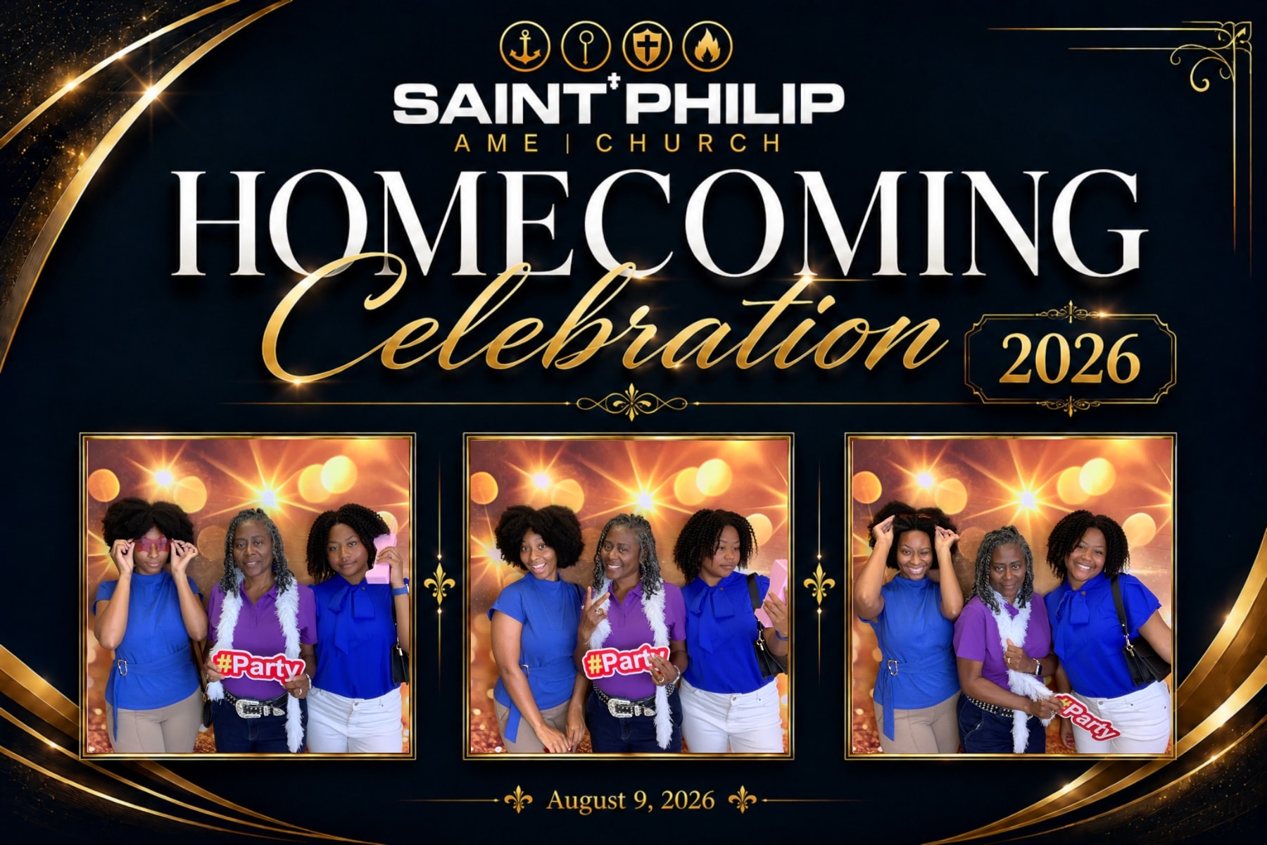 Saint Philip AME Church Homecoming Celebration 2026 photo booth collage — August 9, 2026